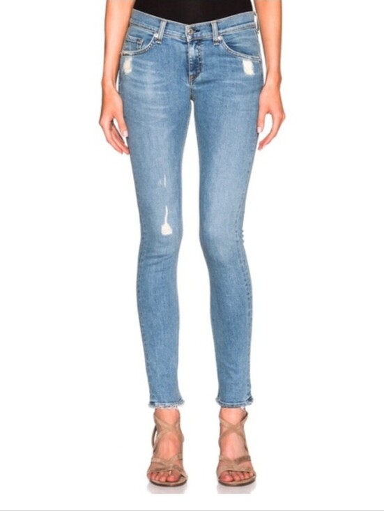 rag & bone Denim - rag & bone 30 Everton Women’s Blue Skinny Jeans - Distressed Mid Wash Revolve